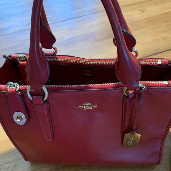 Coach Cherry Red Leather Tote - Picture 9 of 11